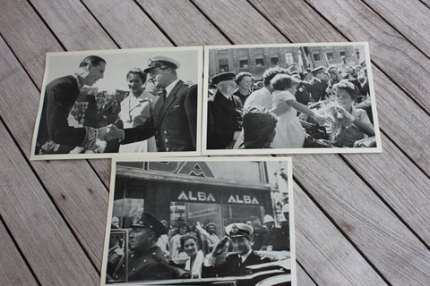 Vintage zwart-wit prentkaarten Albert en Paola
